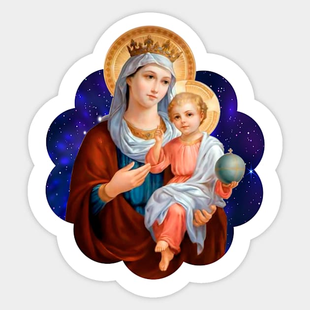 Mary Our Lady of Perpetual Sticker by Designchristian